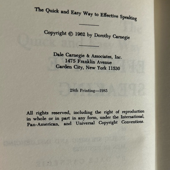 📚BOOK SALE 5 for $20📚 The Quick & Easy Way To Effective Speaking Dale Carnegie - Picture 2 of 9